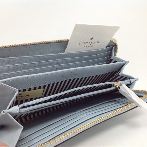 Kate Spade Elliott St Lacey shimmer blue wallet - Picture 6 of 8